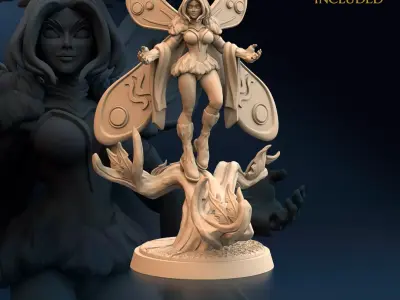 Twilight Matriarch - Moth Fairy Queen A 3D print model