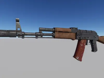 AK47 Kalashnikov 3D Model - Low Poly PBR Textured Low-poly 3D model