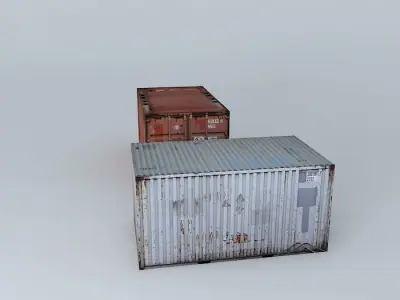 containers two shipping Free 3D model