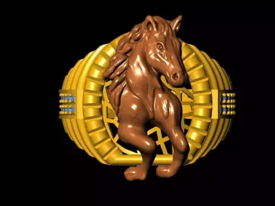HORSE RING ANTIQUE 3D print model