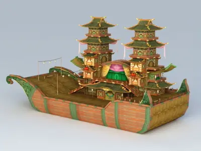 Antique Boat 3D Model-19 Low-poly 3D model