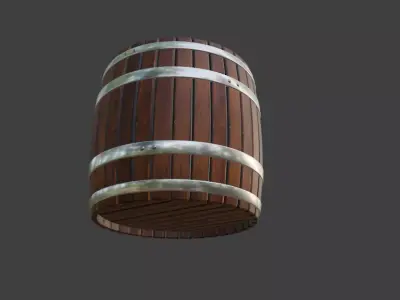 Realistic Wooden Barrel Game Ready PBR 3D Model Blender - FBX 3D model