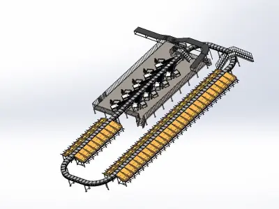 Cross Belt Sorter Conveyors 3D model