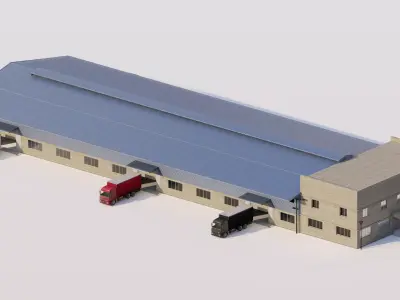 Warehouse-Warehouse Building 3D model 5