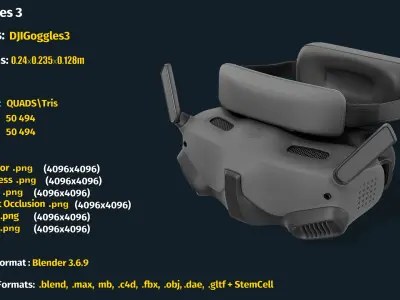 DJI Goggles 3 3D model
