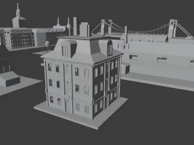 Low Poly Building Pack 3D model