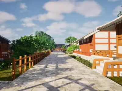 Traditional Asian Village 3D model