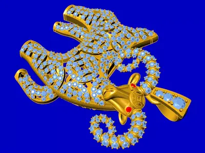 Diamond goat pendant 3D print 3D print model