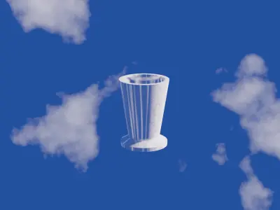 Porcelain vase or bucket for plant tree Free low-poly 3D model