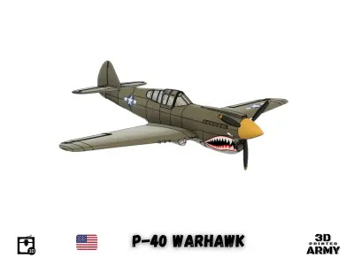 Curtiss P-40 WARHAWK - STL files for 3D printer  3D print model