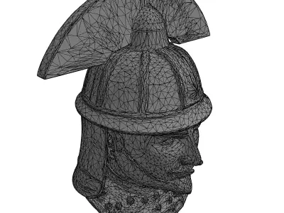 Ancient Eastern Warrior Bust Model Low-poly 3D model