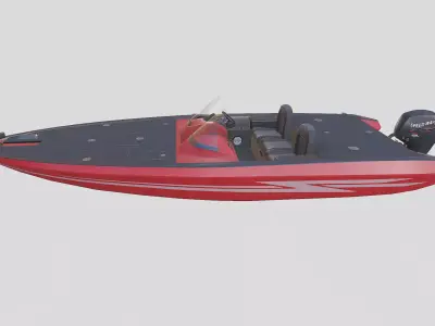 Bass Fishing Boat 01 Low-poly PBR Low-poly 3D model