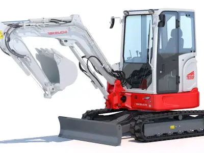 Takeuchi TB350R Short Tail Swing Excavator 3D model