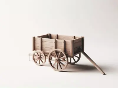 Wooden Cart 3D Printable Model 3D model purchase