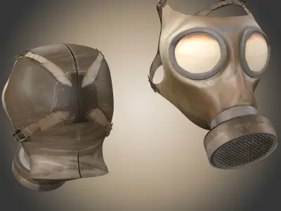 Gas Mask Low-poly 3D model