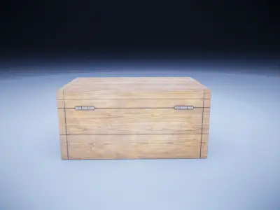 Old wood Box Low-poly 3D model