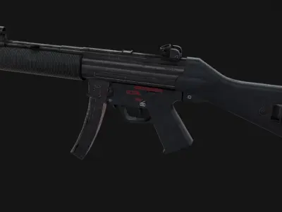 MP5 Weapon Low-poly 3D model