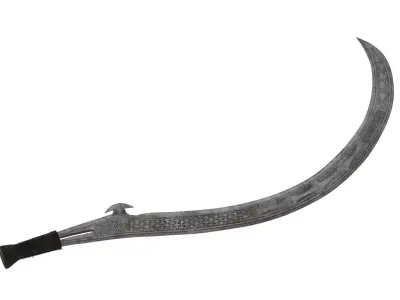 Mambele hybrid Knife Axe  Low-poly 3D model