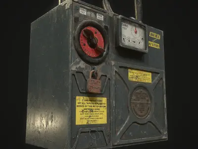 Coin-in-slot domestic gas meter Low-poly 3D model
