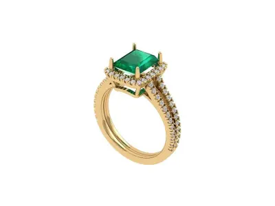 Emerald Radiant Ring 3D print model 15