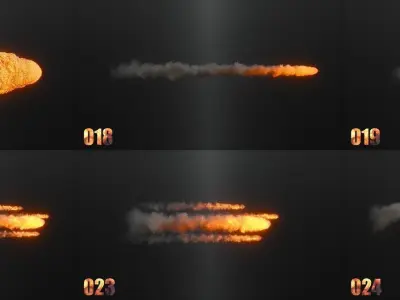 100 Model 3D Fire Smoke Explosions Clouds Collection 3D model