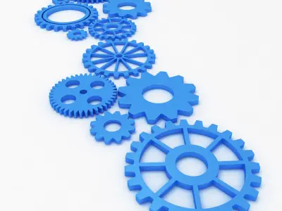 Mechanical gears belt 3d model  3D model