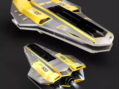 Space Ship Low-poly 3D model order