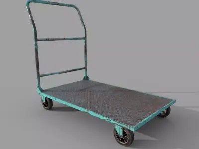 Old Platform Trolley A Low-poly 3D model