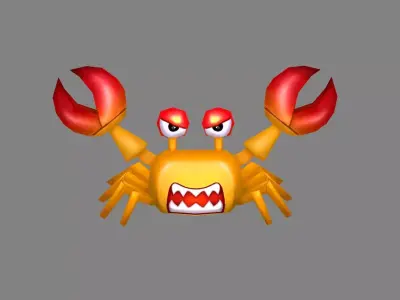 Cartoon Little Crab Low-poly 3D model