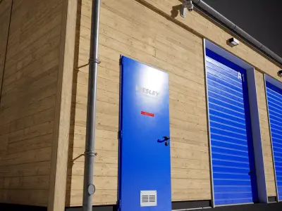 Modular Storage Industrial Building Low-poly 3D model