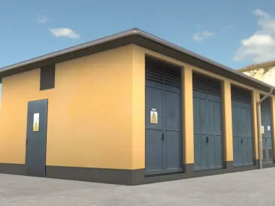 Low-Poly Substation Remastered Low-poly 3D model