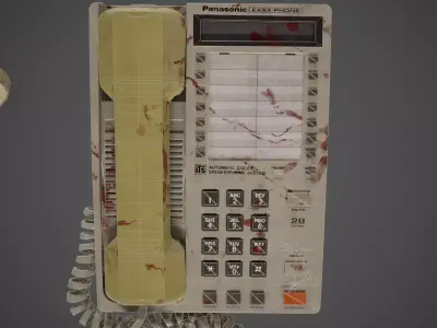 Retro Vintage Landline TelePhone  - Matsushita Panasonic Low-poly 3D model