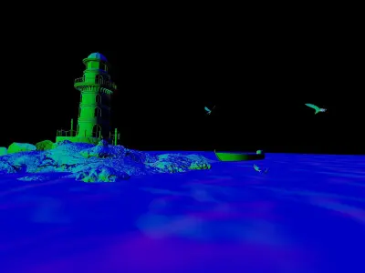 3D Lighthouse Portside Low-poly 3D model
