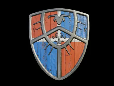 medieval shield Low-poly 3D model 4