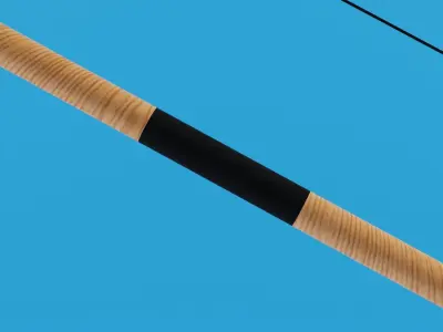 Longbow wooden stick Low-poly 3D model