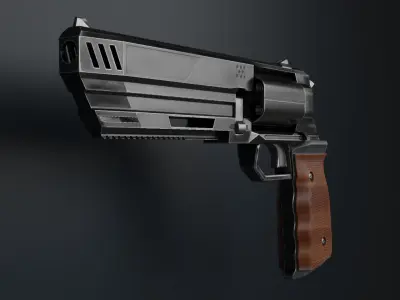 Revolver Gun law Breaker Low-Poly 3D Model Low-poly 3D model
