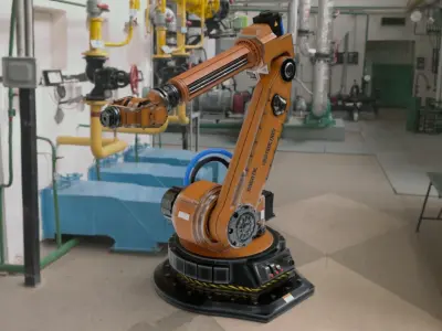 Robotic Arm Rigged and Animated 3D model purchase