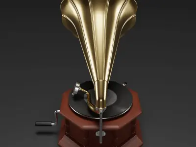 Antique Vintage Gramophone 3D model