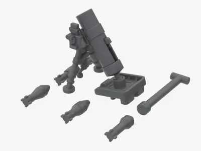 Detailed Lego Bazooka Rocket Launcher 3D model