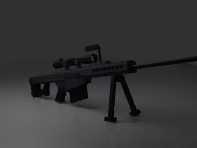 Barrett M82A1 Low-poly 3D model