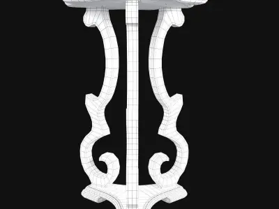 Console01 side table with carved legs 3D model