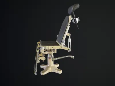 Antique Medical Chair 3D model Low-poly Low-poly 3D model