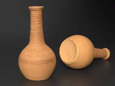 Handmade Clay Jug Vase - Rustic Pottery Free low-poly 3D model