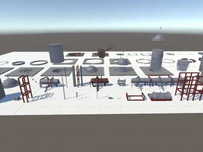 Low Nuclear power plant Low-poly 3D model