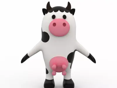 Cow stylized Low-poly 3D model