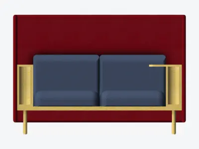 Sofa - Contemporary - Flame - Armrest Shelf - Left Work Shelf Low-poly 3D model