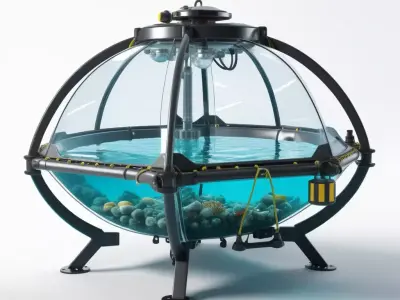 Futuristic Spherical Aquarium Habitat 3D model