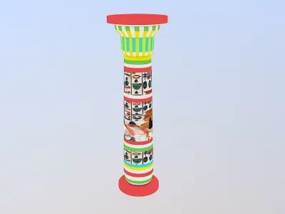  Ancient Egypt Column Low-poly 3D model