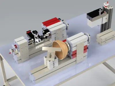 Manual Lathe and Milling Machine Workstation Wood and Metal 3D model