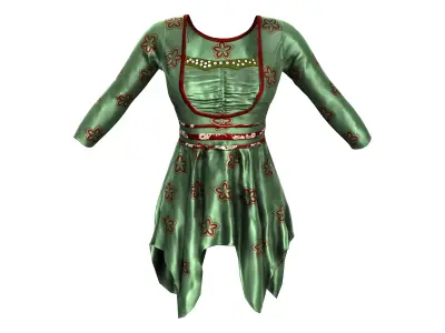 Historic Willow Dress Low-poly 3D model